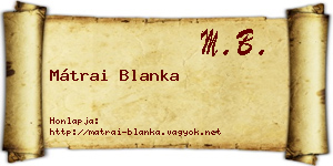 Mátrai Blanka névjegykártya